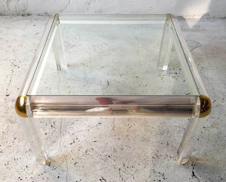 Stolik akrylowy lucite Karl Springer lata 70 80 vintage design