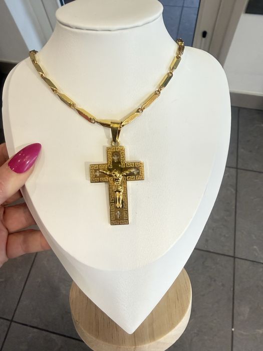 Nowy Elegancki Naszyjnik Męski Stal