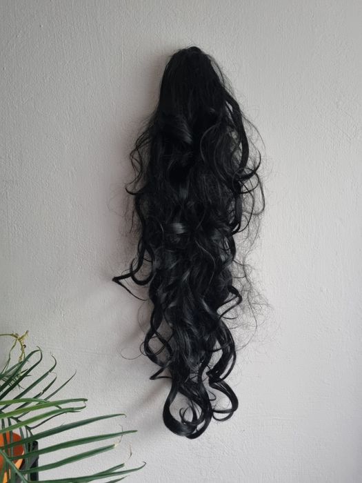 Włosy doczepiane dopinka spinka przedłużka do włosów loki czarne