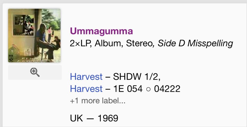 Pink Floyd Ummagumma 2LP GB 1969