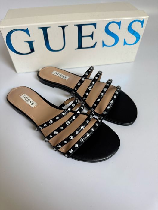 Nowe klapki damskie GUESS czarne 37