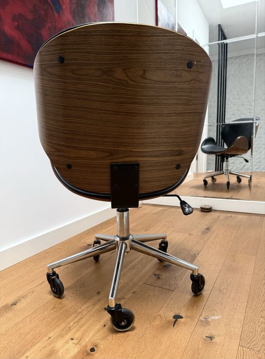 Stylowe krzesło obrotowe biurowe DESIGN orzech-czarny