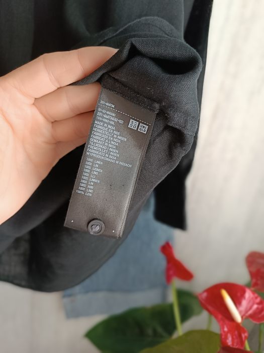 Uniqlo рубашка льон оверсайз