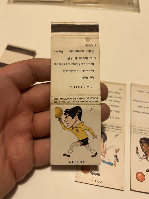 Atlético cromos da bola 1961 caricaturas carteiras de fósforos