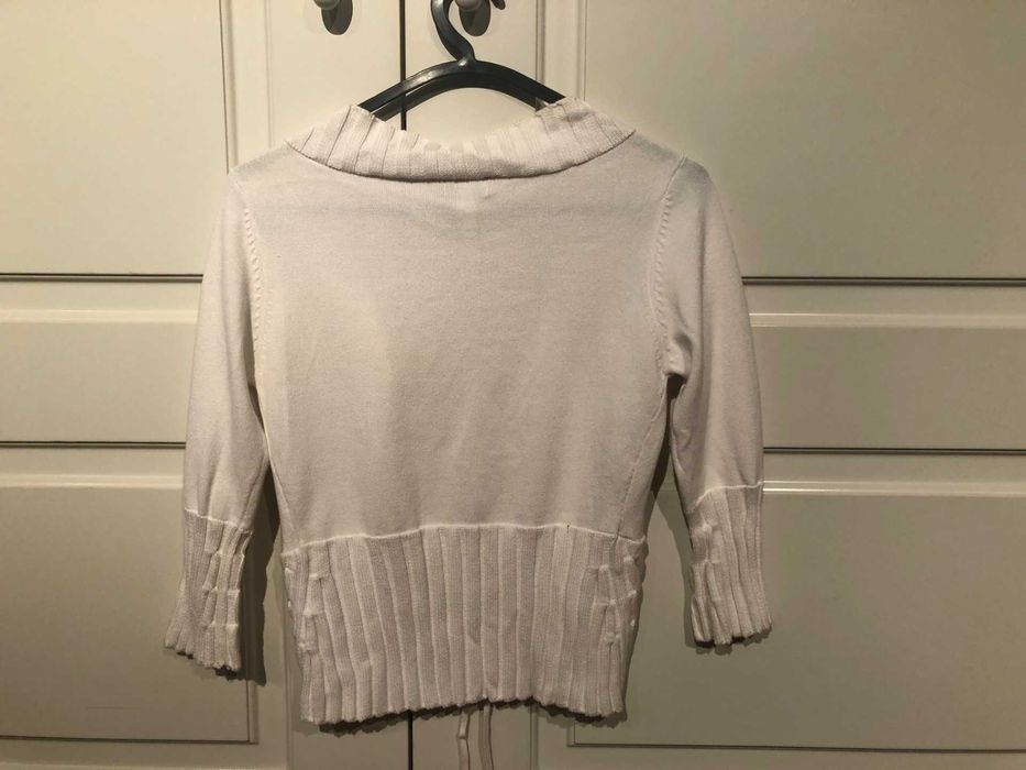 casaco de malha branco muito original marca MANGO  M