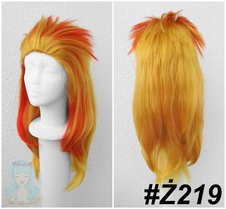 Kyoujurou Rengoku Demon Slayer Zółta złota peruka cosplay wig Kimetsu