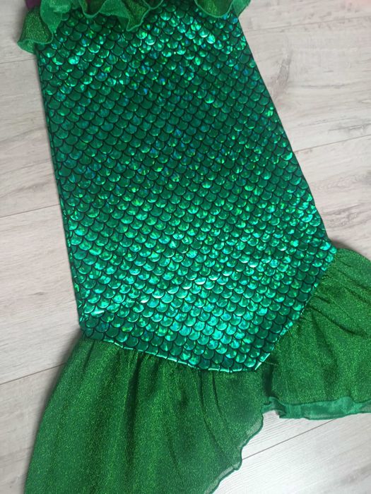 Nowy strój! Syrenka Ariel +PERUKA + biżuteria! r. 122