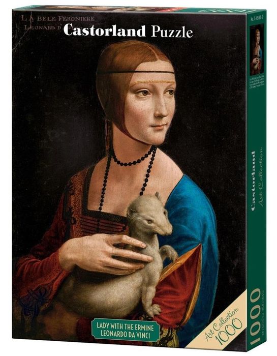 Puzzle 1000 Dama z łasiczką, Da Vinci CASTOR pudełko,337x356 mm