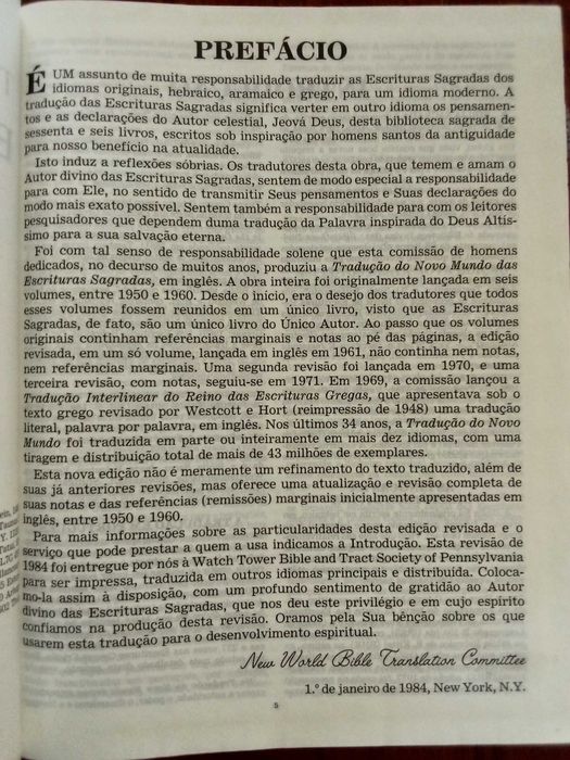 Tradução do Novo Mundo das Escrituras Sagradas