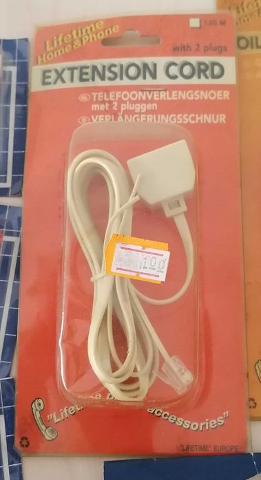 Fichas, interruptor e cabos telefone, lote todo por 6€