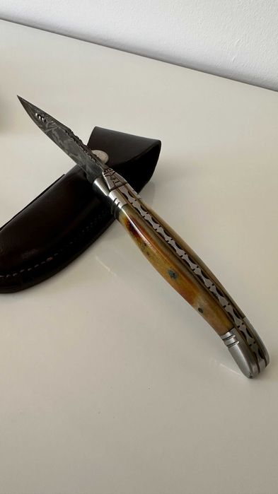 Navalha Damascus - Aço de Damasco/Feita à mão