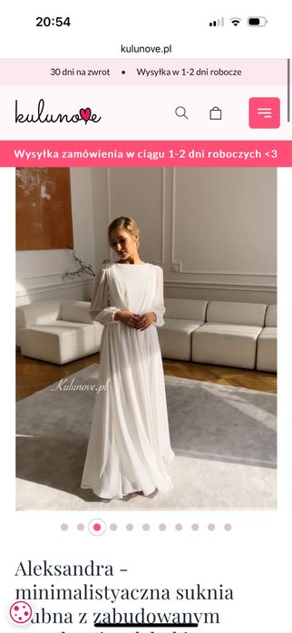 NOWA Suknia ślubna Kulunove Aleksandra roz. 38/M minimalistyczna boho