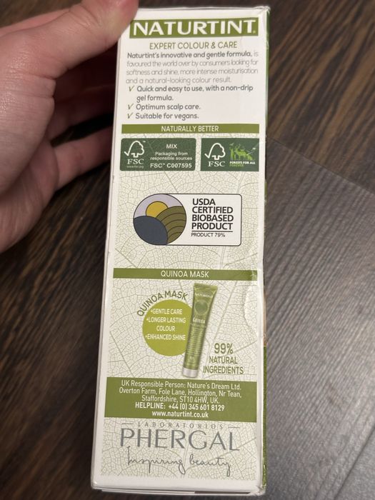 Натуральна крем фарба для волосся без аміаку та окислювача веганська