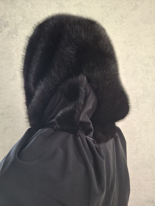 Капор-косинка норковий сірий