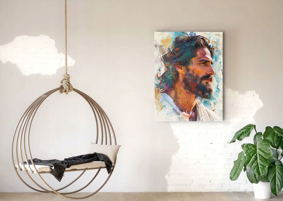 Obraz na płótnie Nowoczesna Ikona Jezusa Chrystusa 45x60 cm