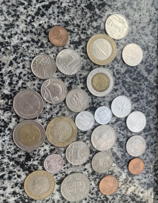 Монеты Европы, Тайланда, Маврикий, Египет, Молдова. 25 шт