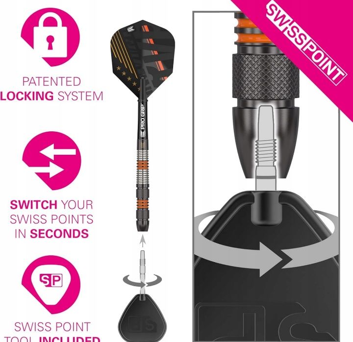 Target lotki do darta Raymond van Barneveld RVB Black 80% SP Steel