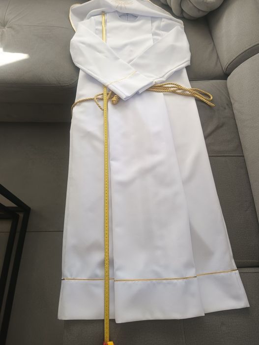 Alba komunijna chłopięca biało złota r.146