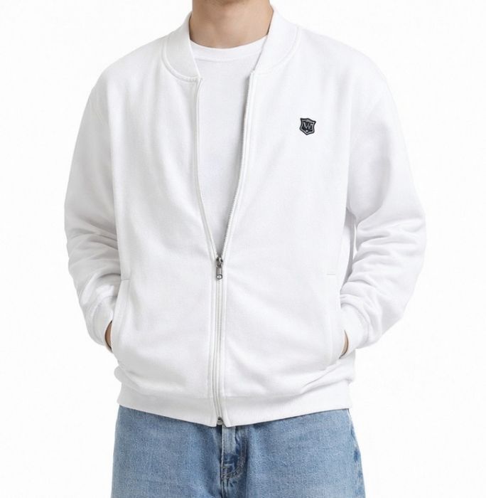 Без передоплат! Біле тепле зіпхуді на флісі | Зіпка Cracow