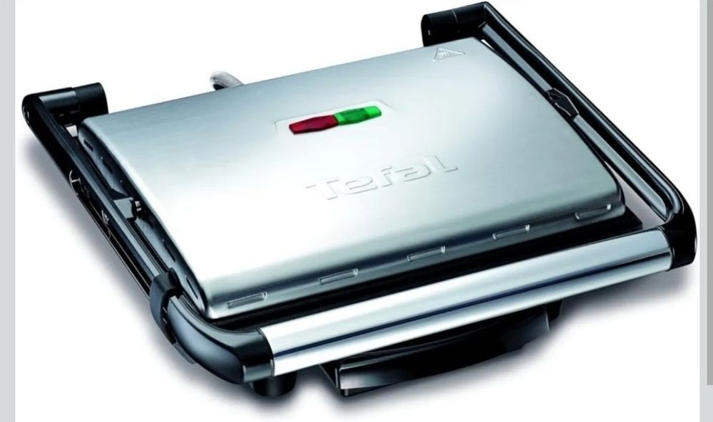 TEFAL GC241D Illico Grill Elektryczny, 2000 W, funkcja panini, łatwe czyszczenie, nieprzywierająca powłoka, wielofunkcyjny, przechowywanie w pionie