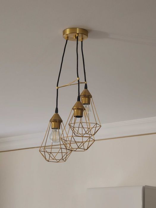 Candeeiros Geométricos Vintage EGLO Tarbes (Latão/Dourado) – Como Novos
