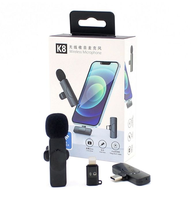 Микрофон петличный для блогеров К8, К9, К11 для iPhone и Android