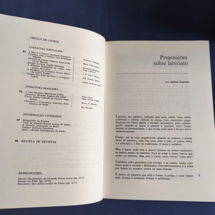 Revista Colóquio Letras 20 - Julho 1974