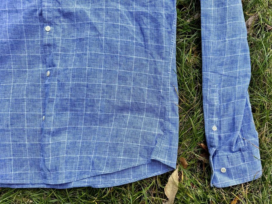 Чоловіча брендова бавовняно-лляна сорочка Woolrich