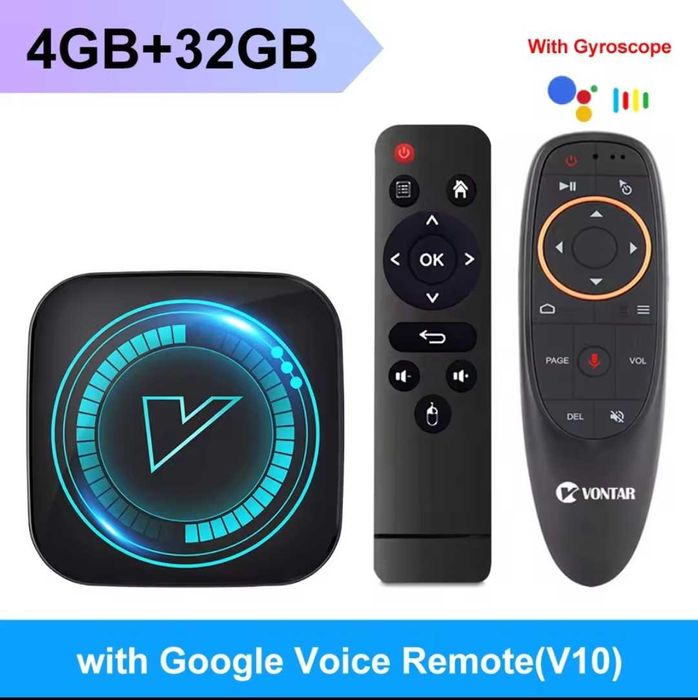 Смарт ТВ Vontar H618 4/32GB  приставка Android TV + Пульт G10s