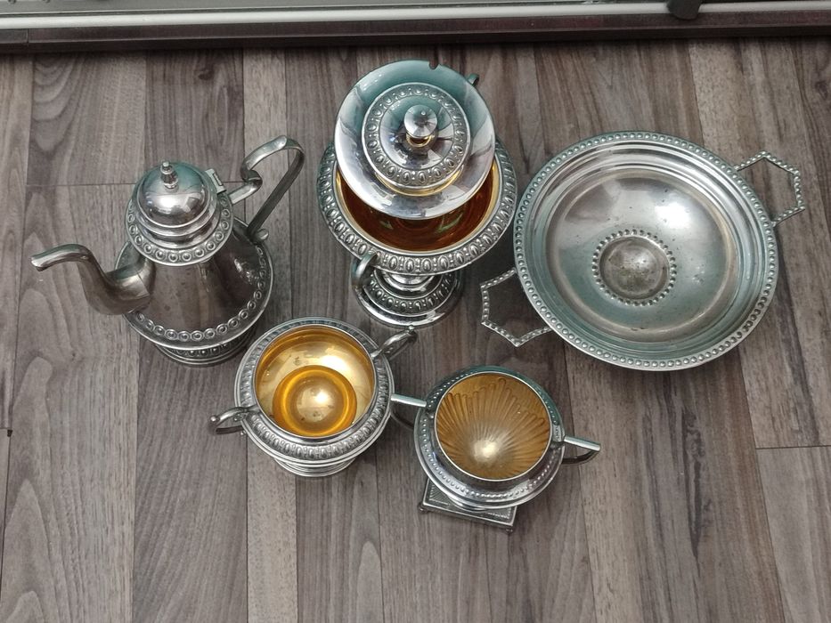 Швеція Чайний сет вінтаж Art Nouveau, ваза чайник метал