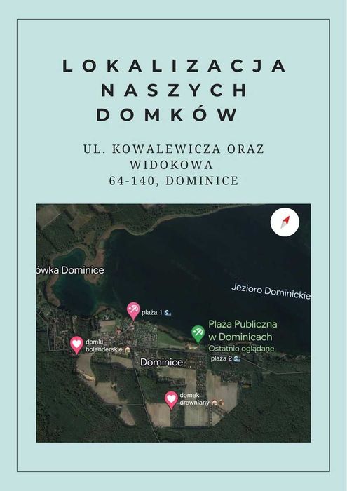 Domki nad jeziorem Dominice/ k. Boszkowo