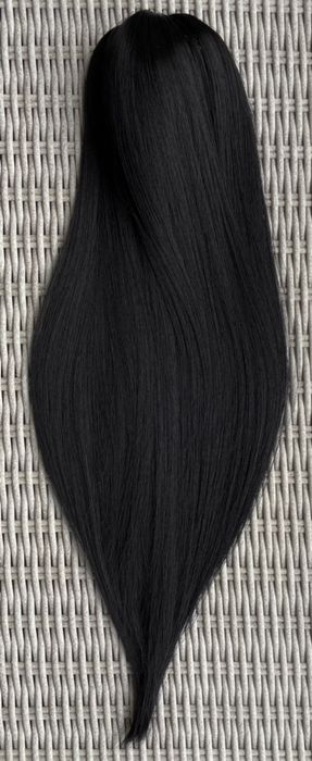Premium Ultra włosy doczepiane, czarny, kucyk, treska, klamra 244.
