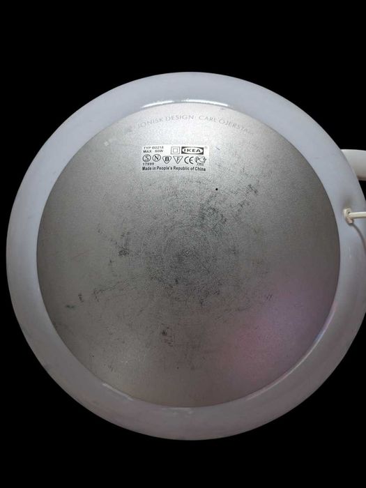 Candeeiro Vintage de Chão Acrilico Branco e Metal Anos 90 Ikea Jonisk