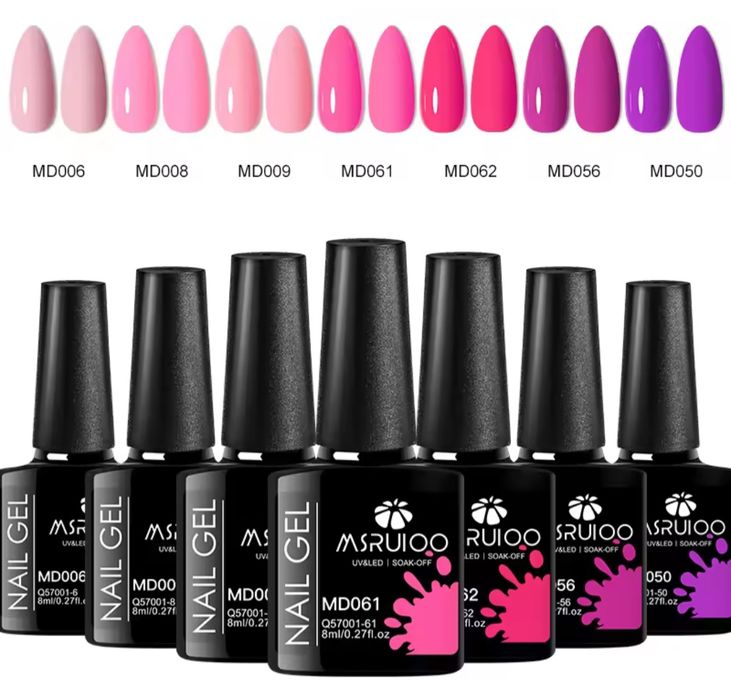 Lakiery żelowe 7kolorów UV LED