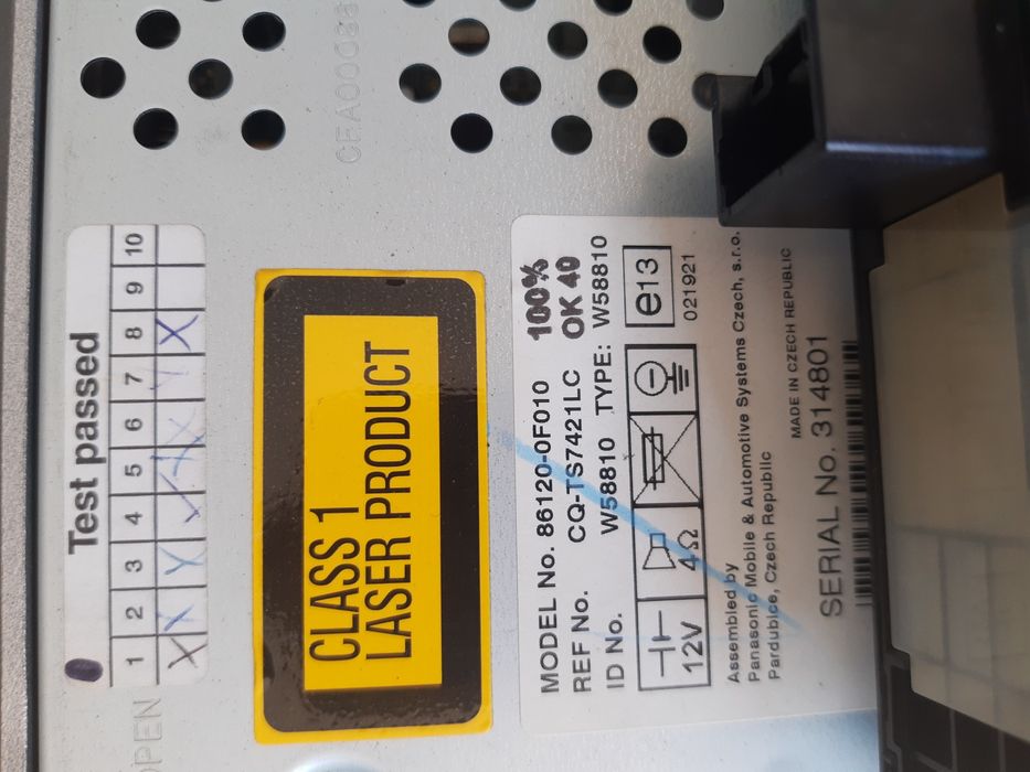 Radio Toyota Corolla Verso
