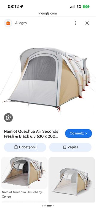 Namiot Decathlon 6.3 air  fresh&black bardzo duzy