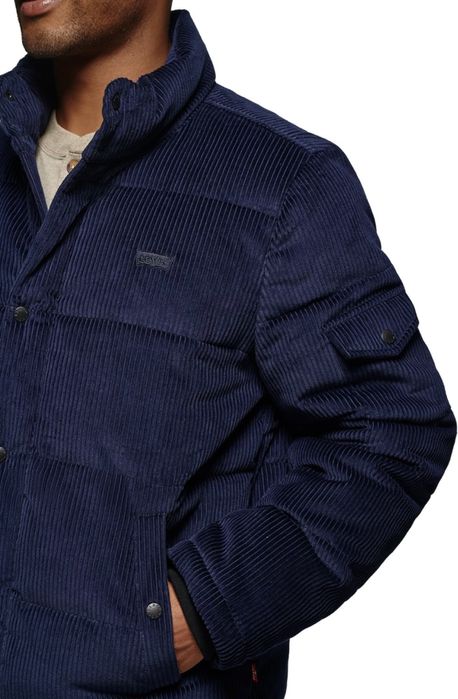 S 44 Levis вельветовий пуховик вельветовый куртка зимняя синяя