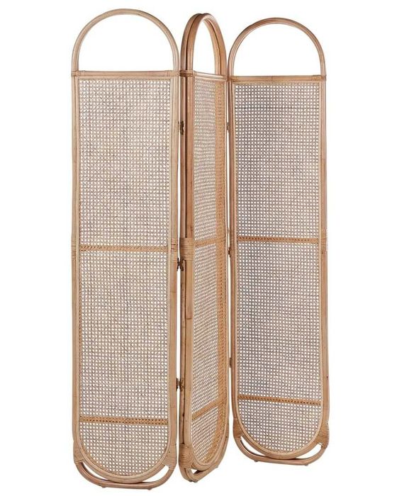 Beliani Cortona parawan rattanowy 3-panelowy jasnobrązowy