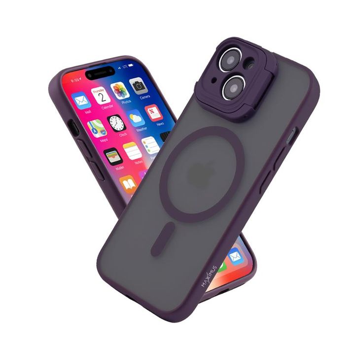 Etui do Phone 14 Pro MagSafe Podstawka Obudowa Hybrydowa Purpurowe