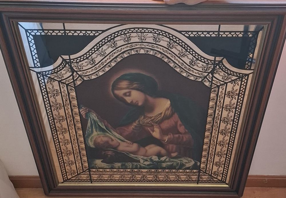 Quadro antigo virgem maria