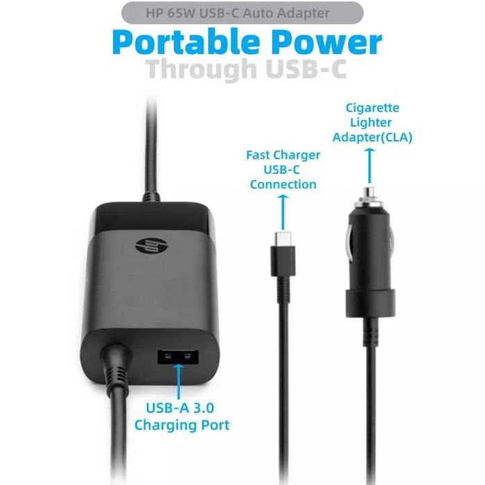 Оригінальний автомобільний зарядний пристрій HP 65W USB-C Type-C