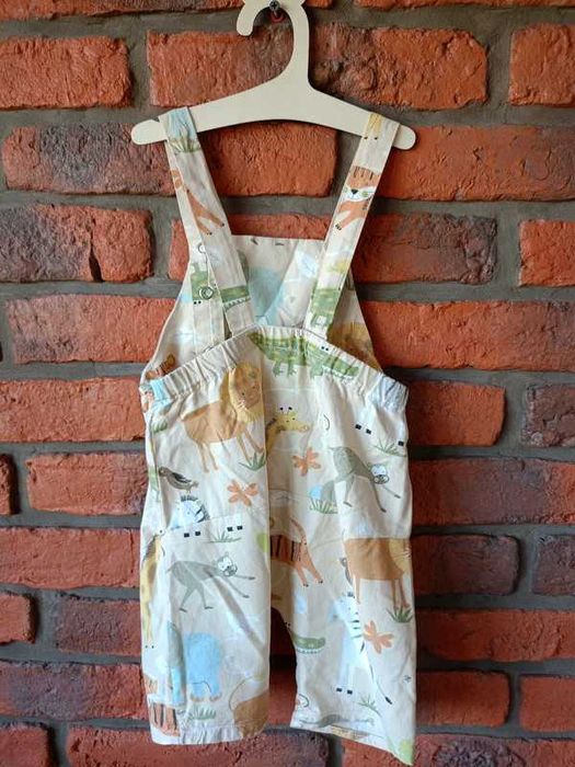 Spodenki ogrodniczki letnie chłopięce boho safari na lato zwierzęta