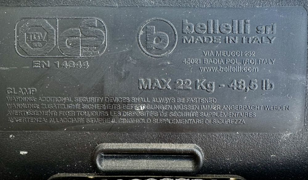 Fotelik na rower Bellilli 22kg