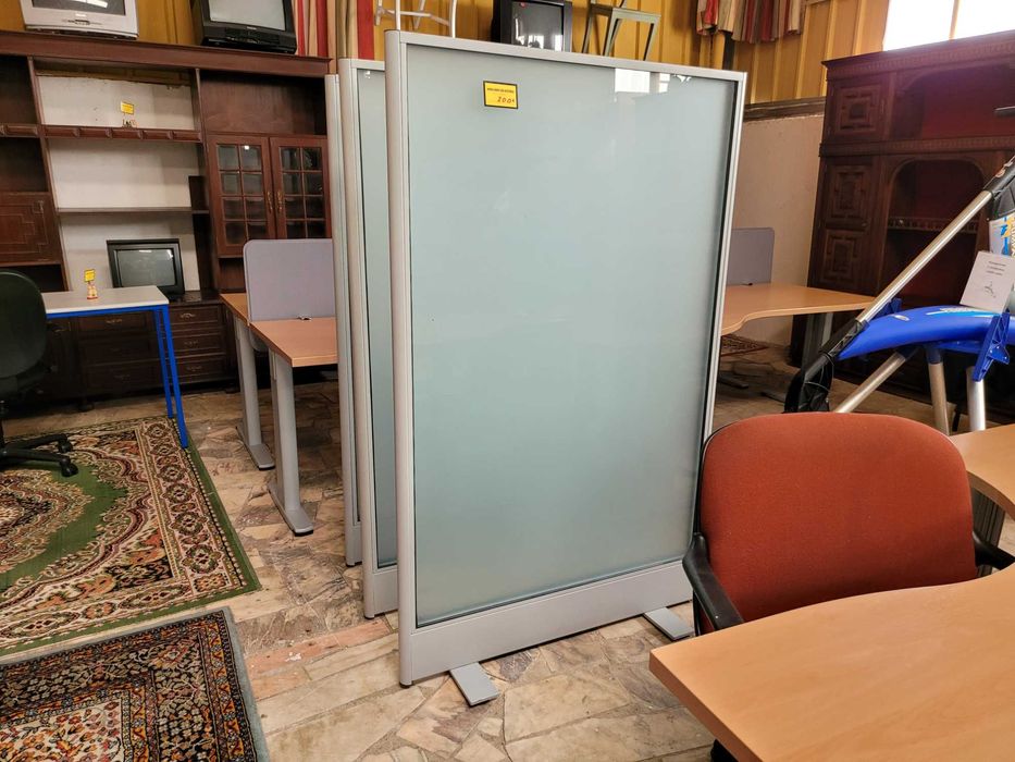 Divisórias / biombos em metal e vidro fosco - óptimo estado