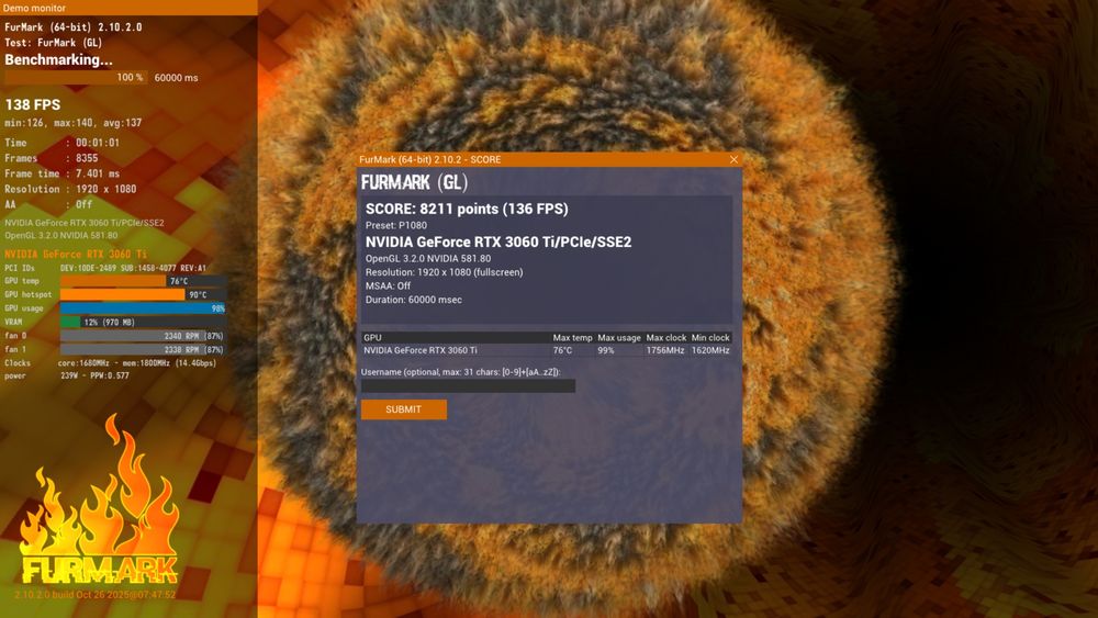 Відеокарта GIGABYTE RTX 3060 Ti VISION OC 8G  (LHR)