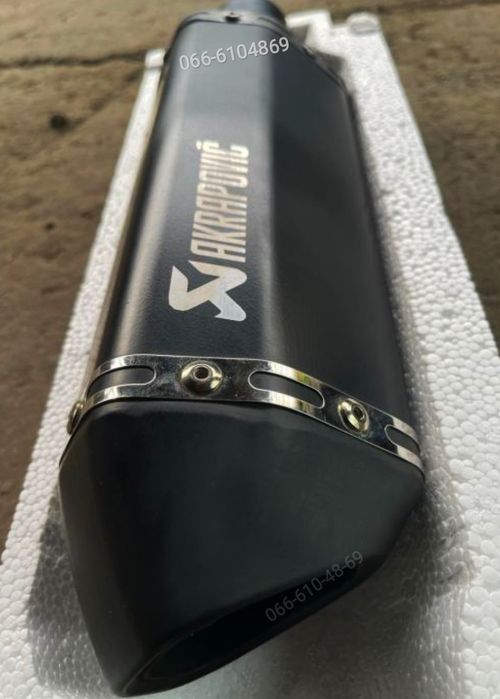 Мото Выхлоп глушитель прямоток Akrapovic Акрапович  38/51мм наклейка