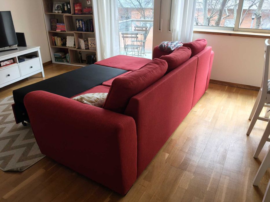 Sofá cama Conforama vermelho
