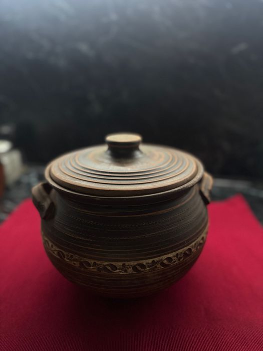 глиняний посуд,різдвяний комплект на 6 персон