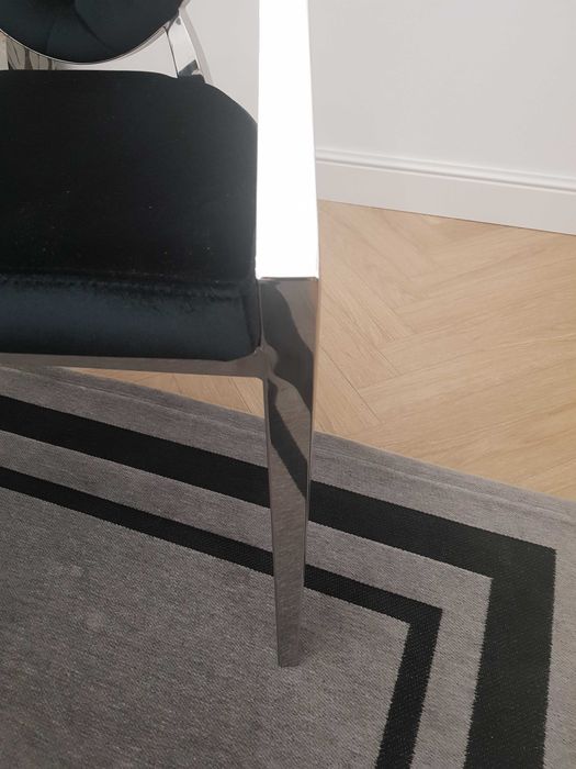Piękna Para Foteli, czarny welur + chrom, PRIMAVERA HOME, idealne