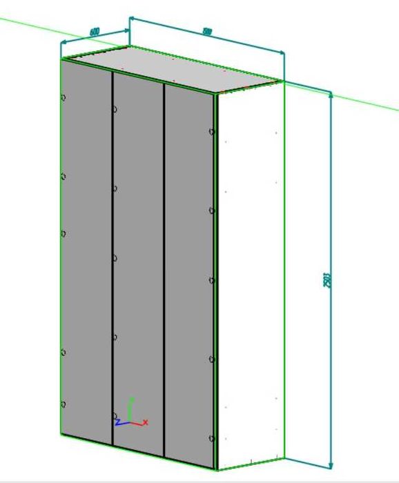 Wykonanie szafy na wymiar 1.5x2.6x0.6m. Realizacja 3 tygodnie!